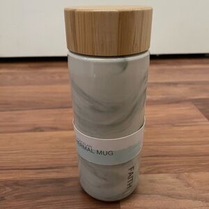 NEW Cantini “Faith” 10oz Porcelain Thermal Travel Tumbler w/ Bamboo Lid